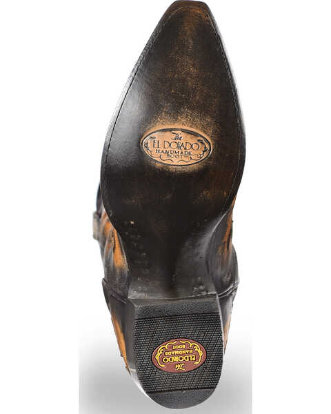 El Dorado Men's Handmade Inlay Western Boots – Snip Toe , Black, hi-res