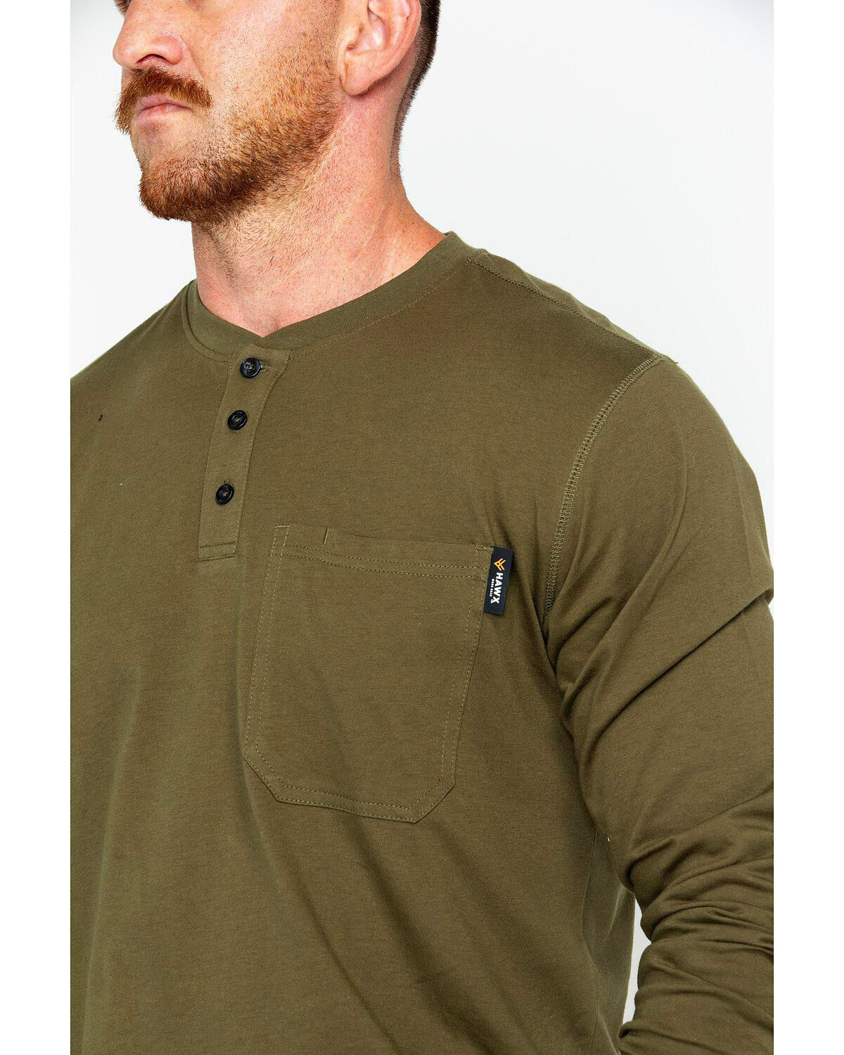 Image #4 - Hawx Men's Pocket Henley Work Shirt - Big & Tall, , hi-res