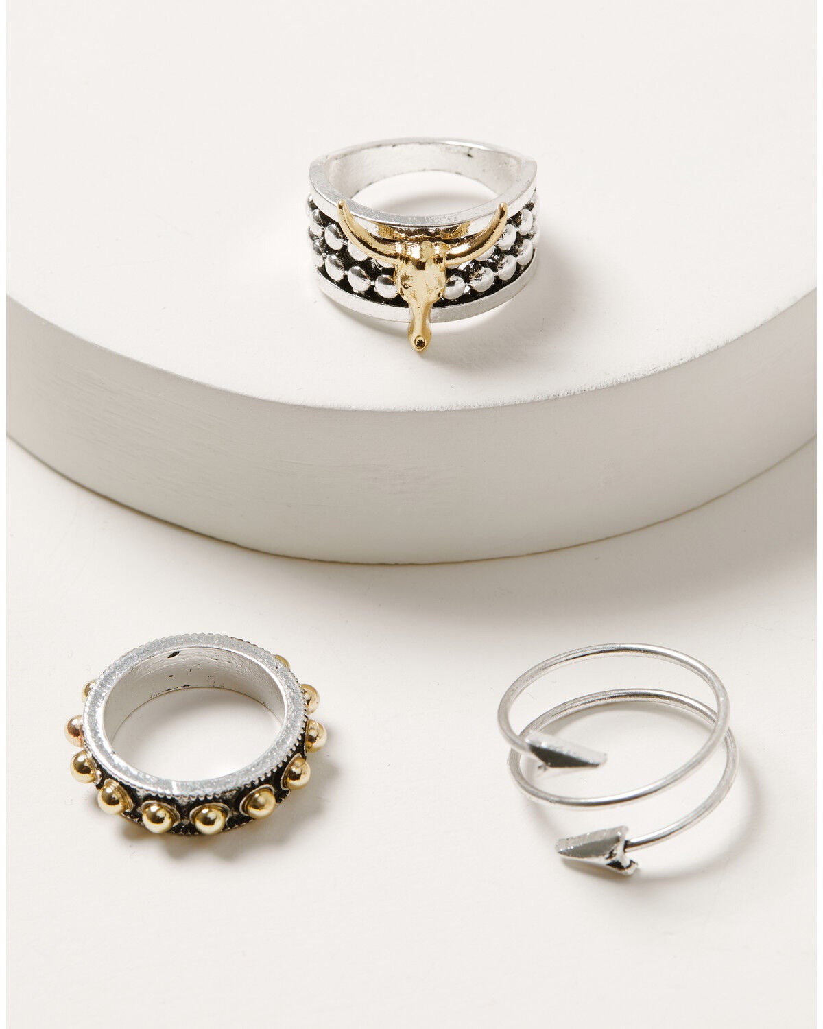 Image #1 - Shyanne Women's Steerhead Ring Set - 3 Piece, Silver, hi-res