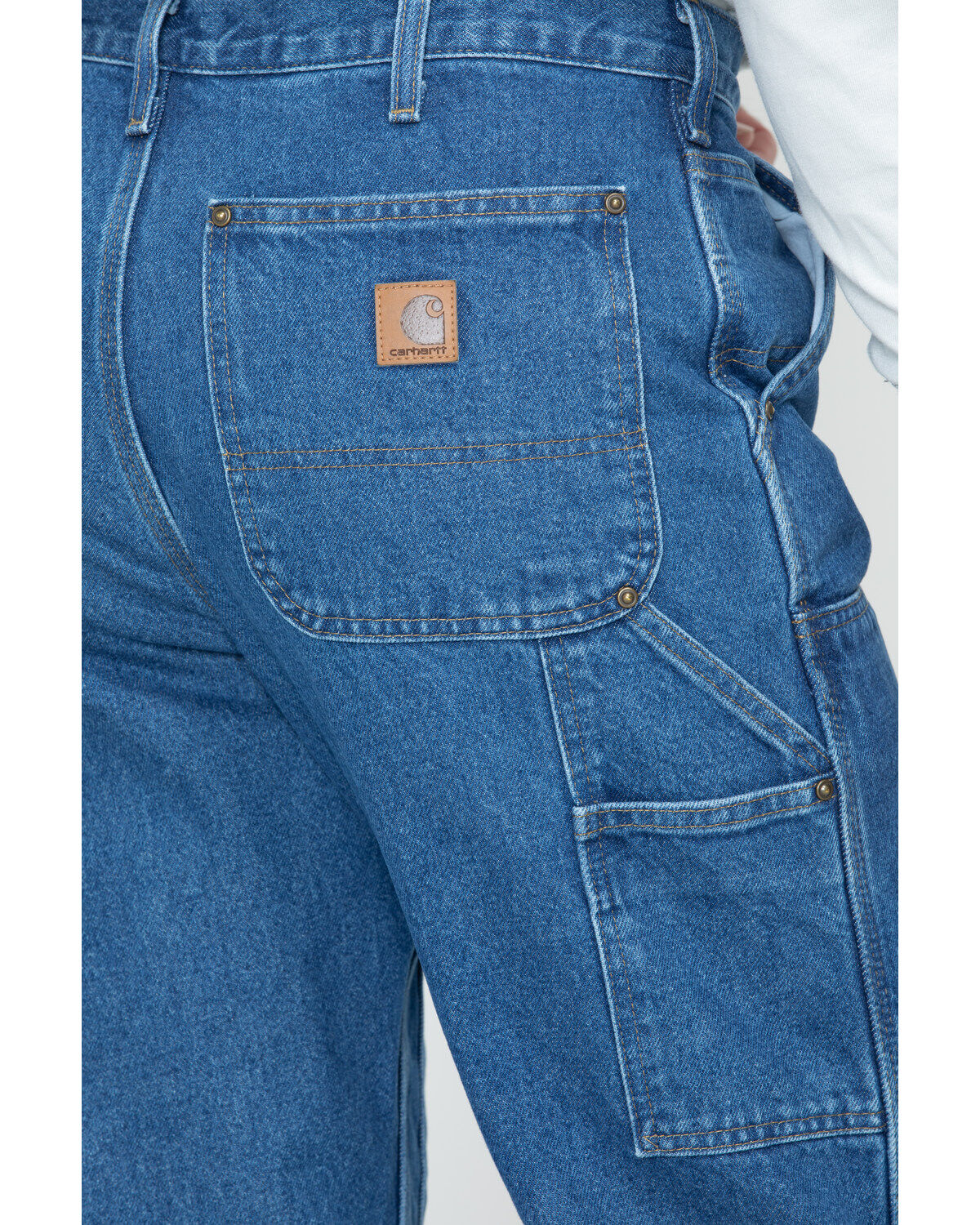 Image #4 - Carhartt Double Front Logger Washed Dungaree Work Jeans, , hi-res