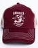 Image #4 - Cody James Men's Burgundy America Free Patch Mesh Ball Cap , Burgundy, hi-res