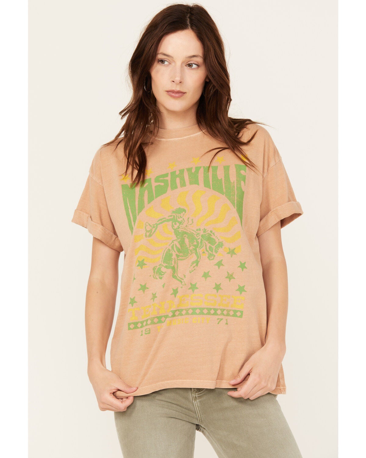 Girl Dangerous Women's Relaxed Music City Nashville Graphic Tee, Mauve, hi-res