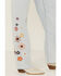 Image #2 - Driftwood Women's Callie X Boogie Nights Light Wash High Rise Floral Embroidered Straight Stretch Denim Jeans, Light Wash, hi-res