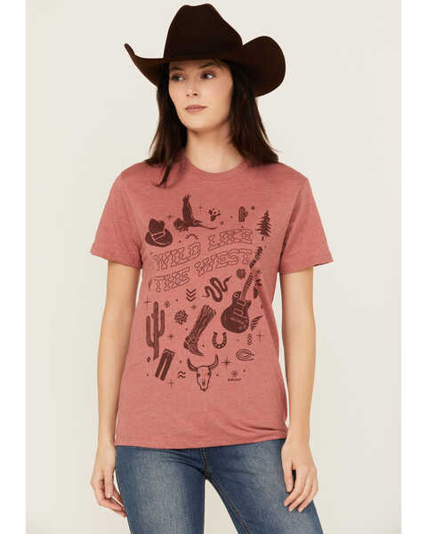 Ariat Women's Cowboy Country Short Sleeve Graphic Tee, Rust Copper, hi-res
