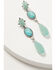 Image #2 - Lainey Wilson Women's Blue Moonshine Stacked Stone Concho Statement Earrings, Silver, hi-res