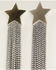 Understated Leather Women's Silver & Rhinestone Fringe Star Earrings, Silver, hi-res