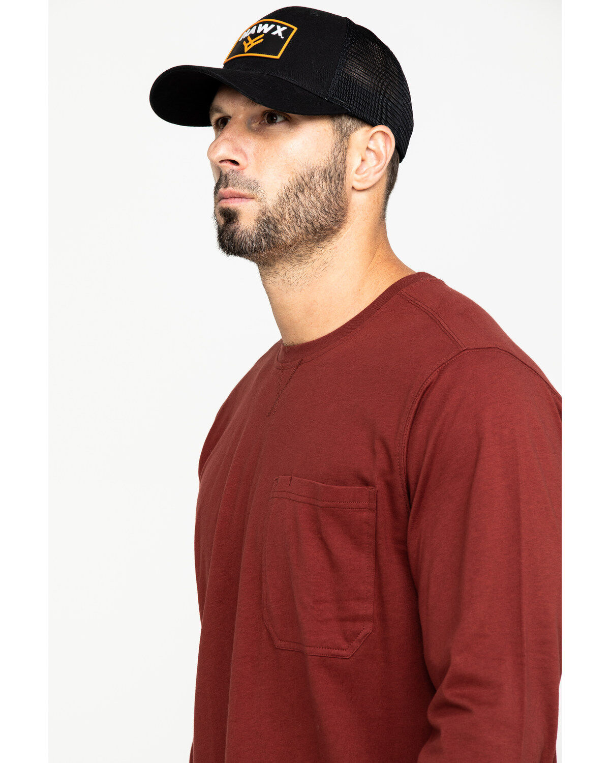 Image #5 - Hawx Men's Red Pocket Long Sleeve Work T-Shirt, , hi-res