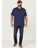 Image #2 - Brothers and Sons Men's Solid Slub Short Sleeve Polo Shirt, Navy, hi-res