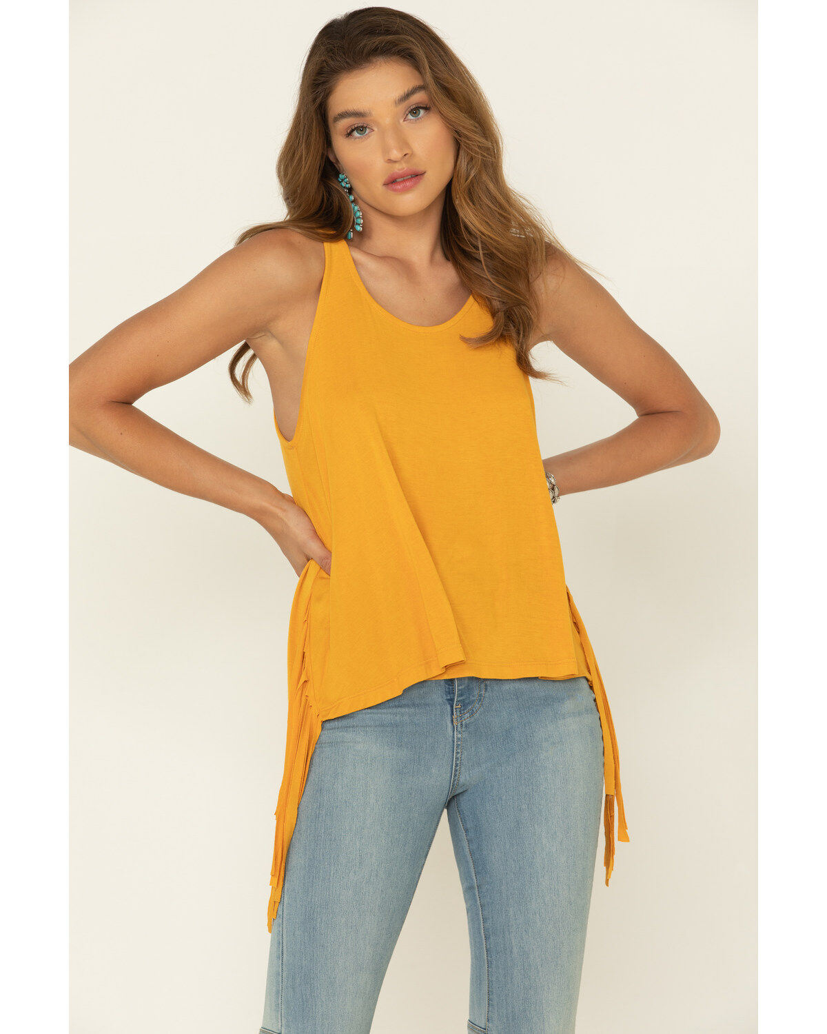 Image #3 - Shyanne Women's Netted Back Fringe Sleeveless Tank, , hi-res