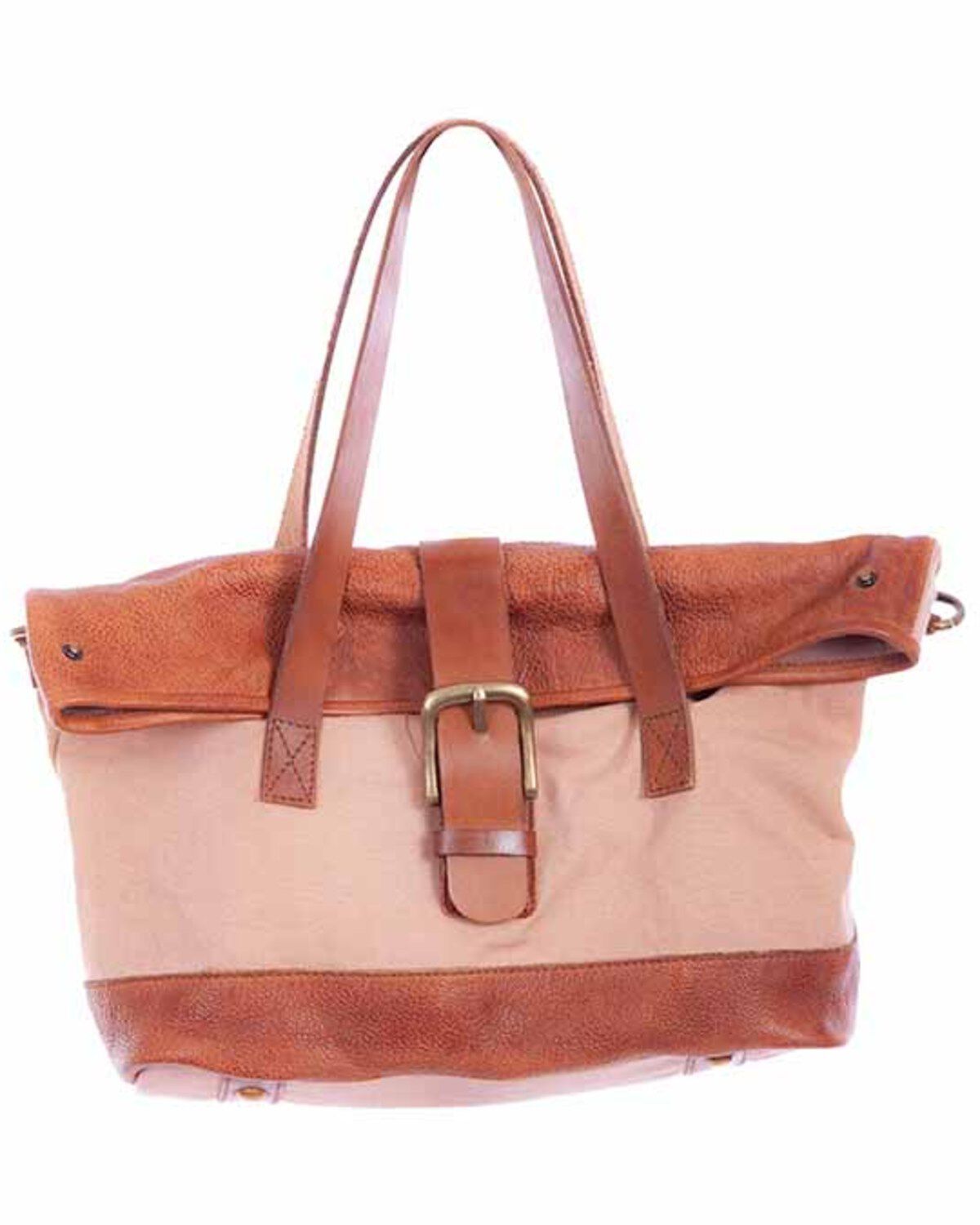 Scully Women's Canvas Leather Handbag, Tan, hi-res