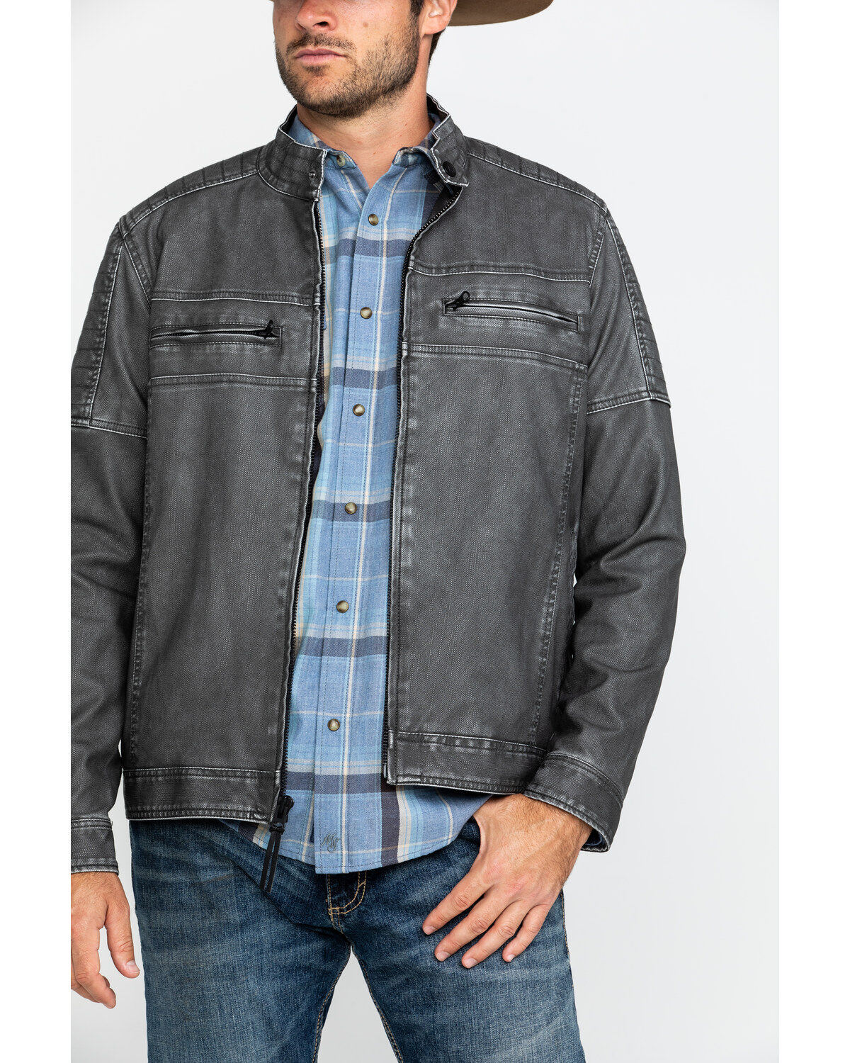 Image #5 - Moonshine Spirit Men's Gearhead Washed Faux Leather Moto Jacket , , hi-res