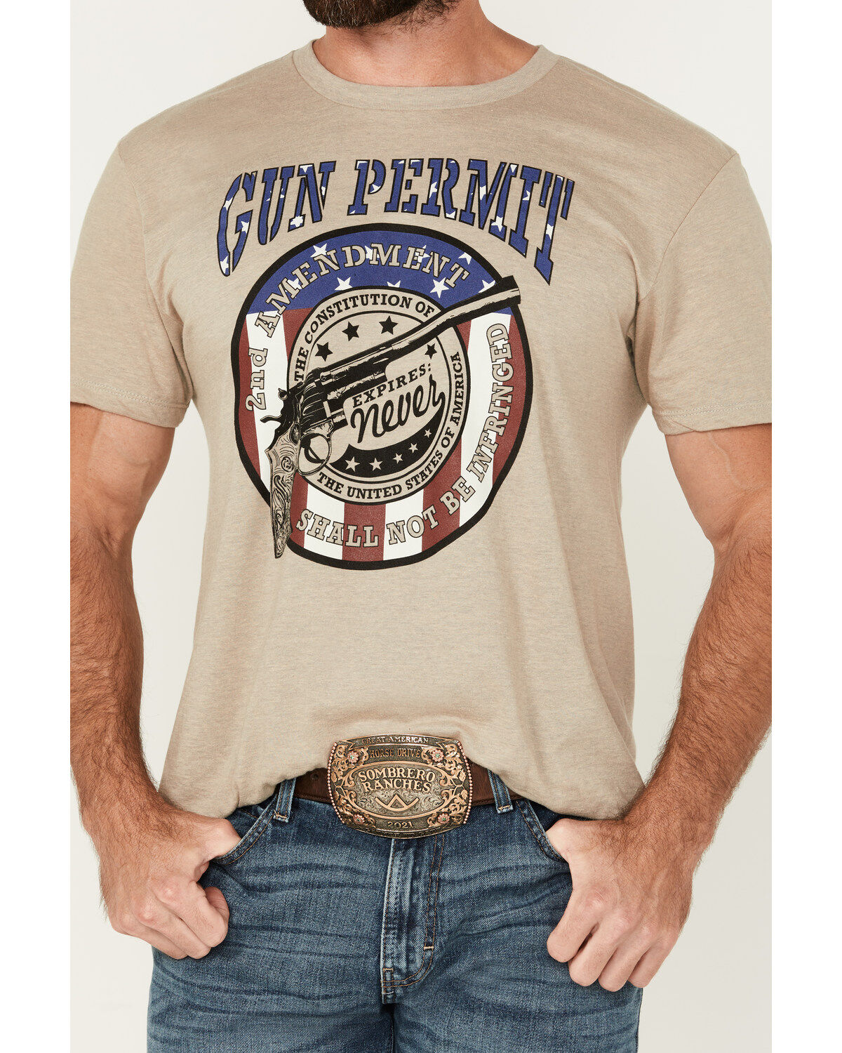 Image #2 - Cody James Men's Permit Short Sleeve Graphic T-Shirt, Wheat, hi-res