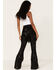 Any Old Iron Women's Beaded Fringe Flare Pants, Black, hi-res