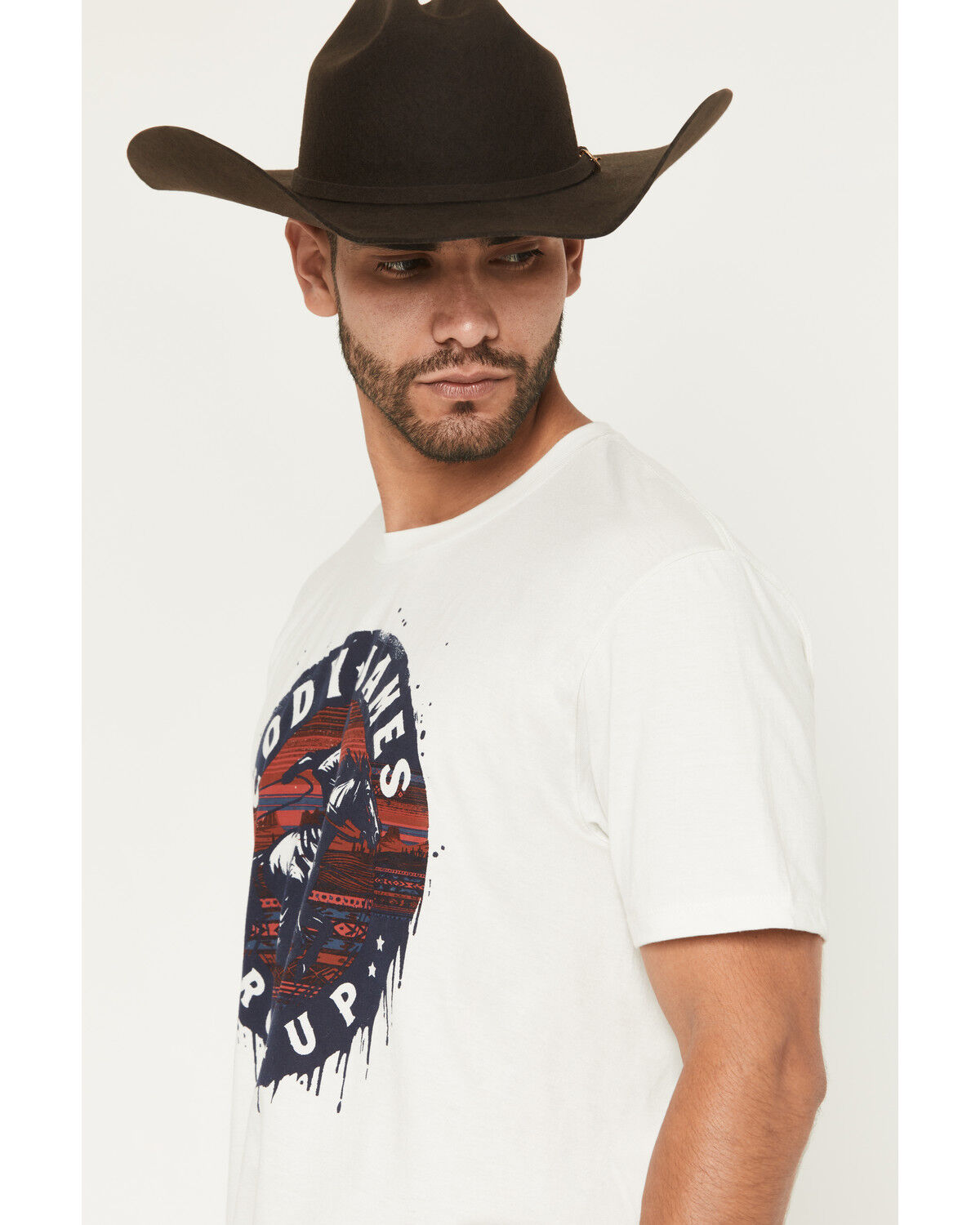 Image #2 - Cody James Men's Round Up Short Sleeve Graphic T-Shirt, Cream, hi-res