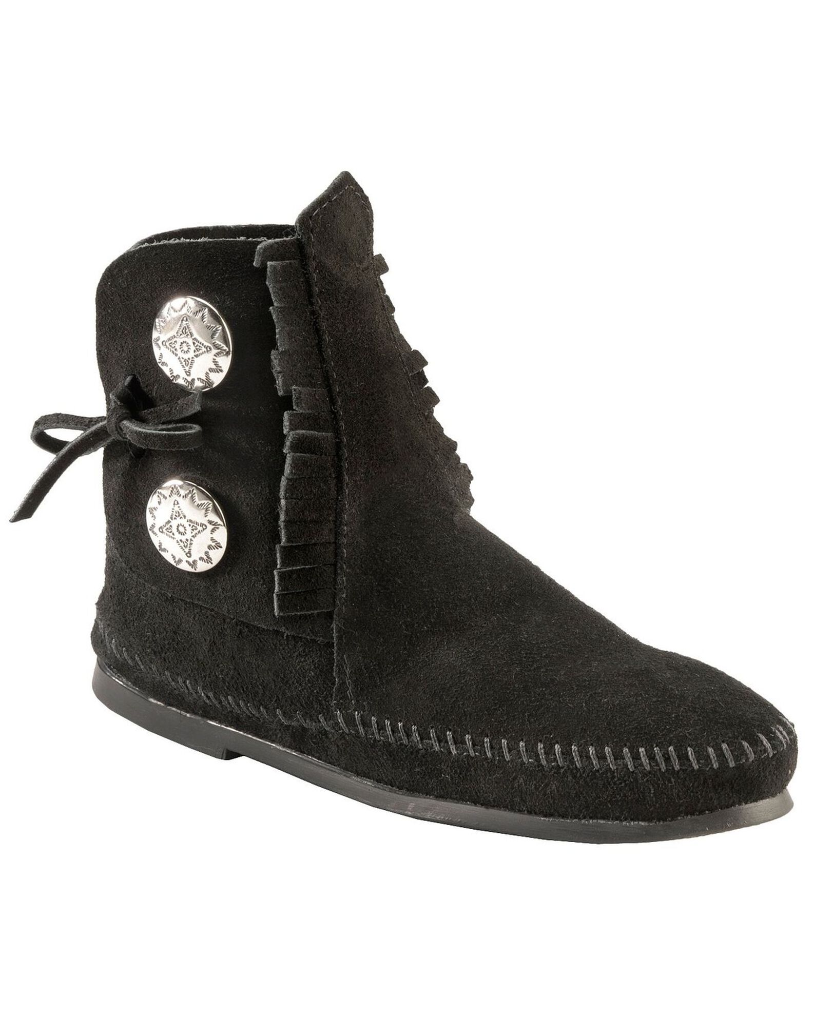 Minnetonka two button deals hardsole boot mens