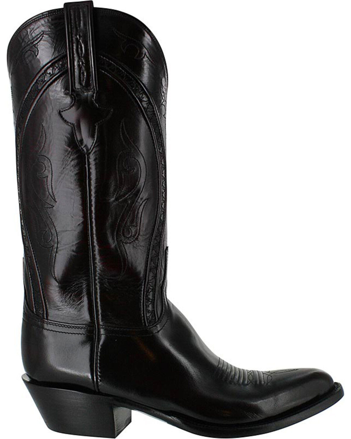 Image #2 - Lucchese Men's Embroidered Western Boots, Black Cherry, hi-res