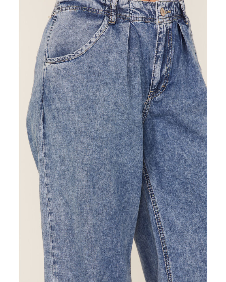Free People Women's Rider Denim Vest & Flare Jeans Suit Set - 2-Piece, Blue, hi-res