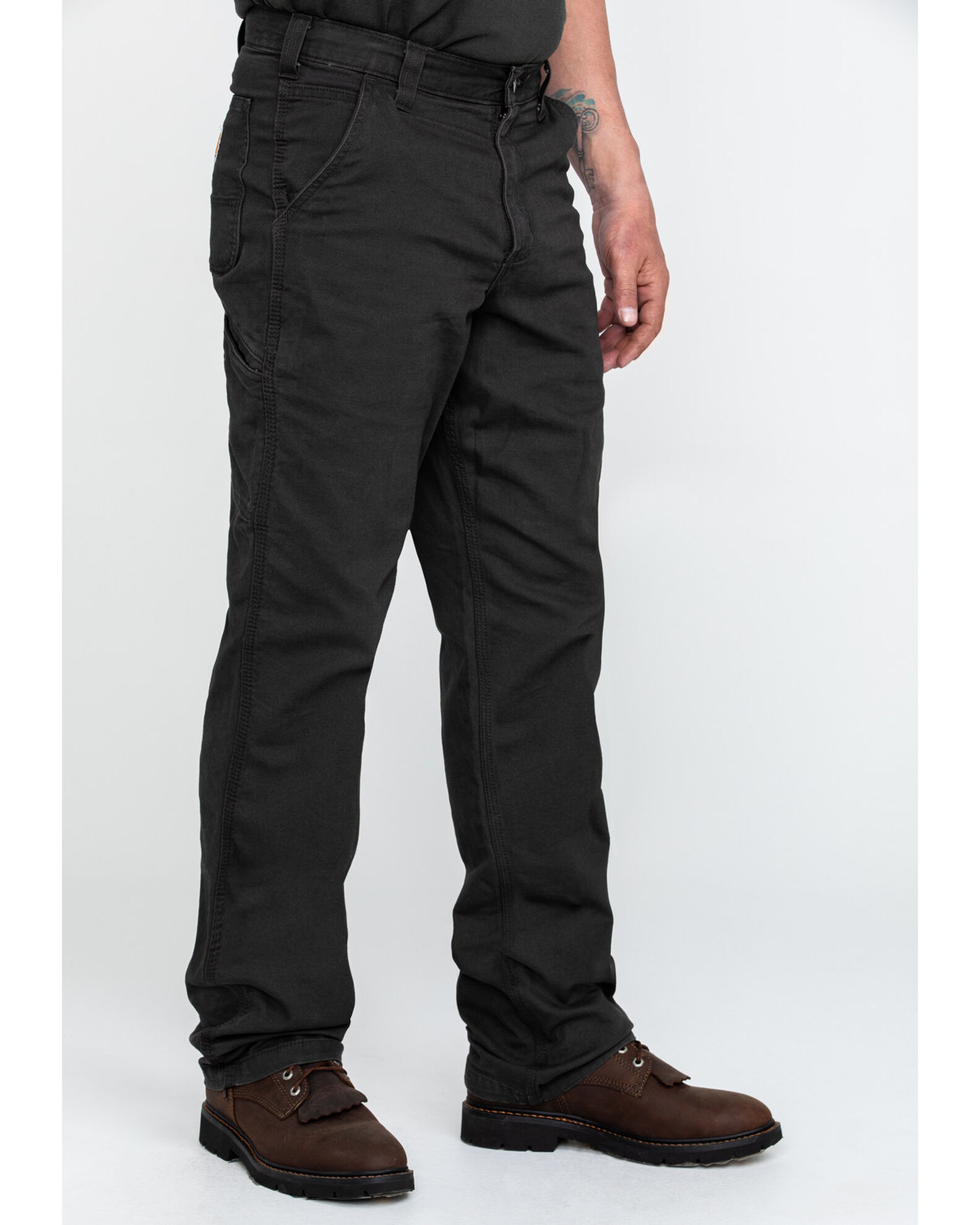 Image #3 - Carhartt Men's Peat Rugged Flex Rigby Dungaree Work Pants, Loden, hi-res