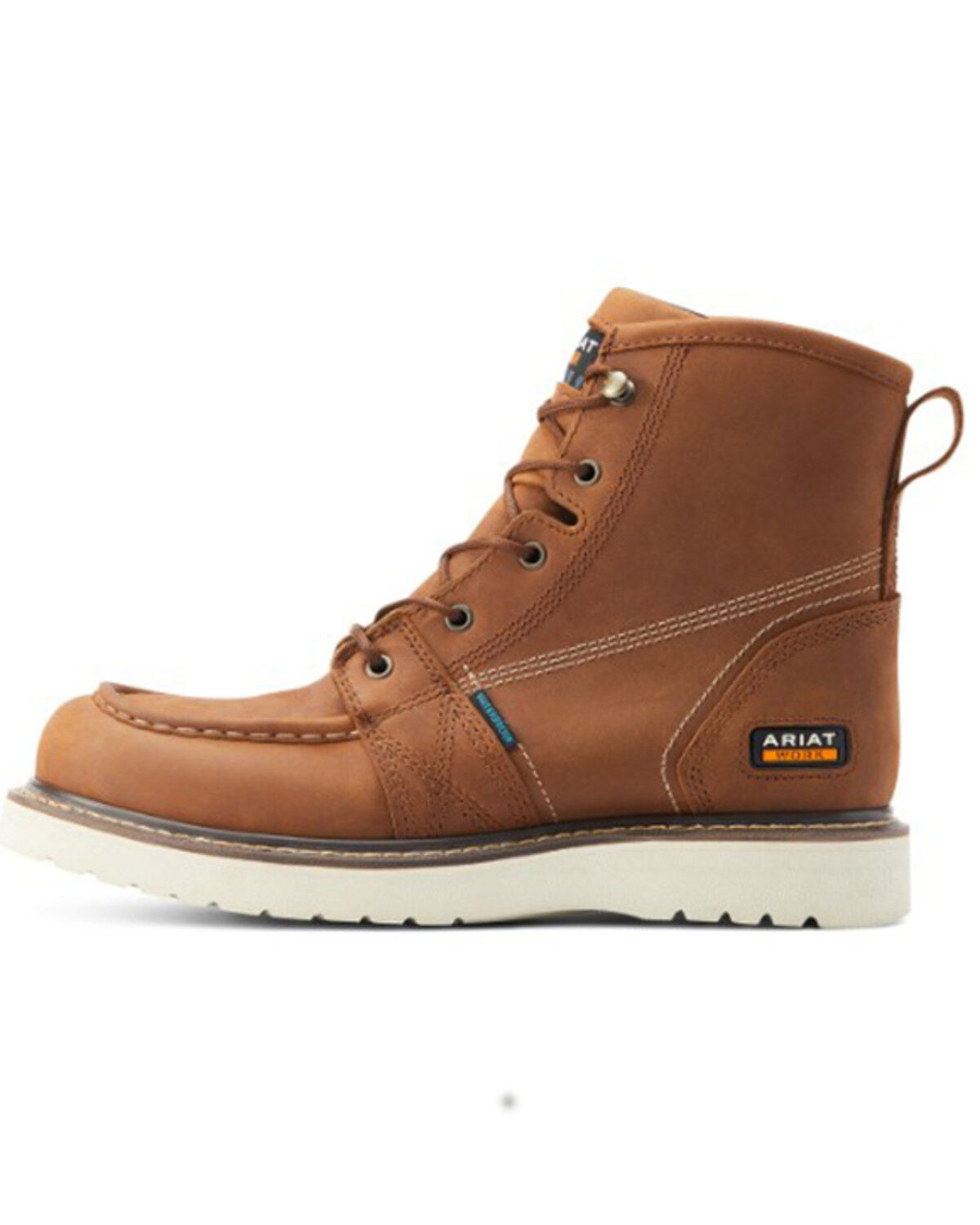 Image #2 - Ariat Men's Rebar 6" Waterproof Work Boots - Moc Toe, Brown, hi-res