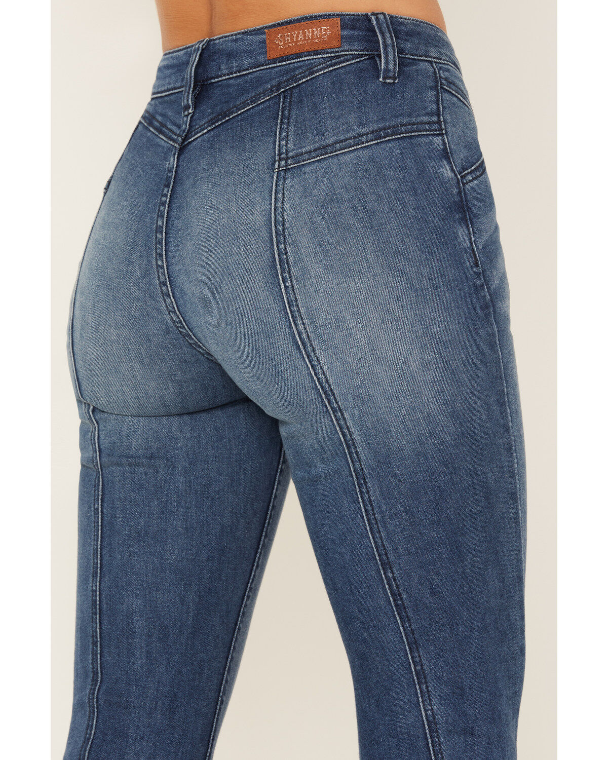 Product Name:  Shyanne Women's Medium Wash High Rise Eden Stretch Flare Jeans