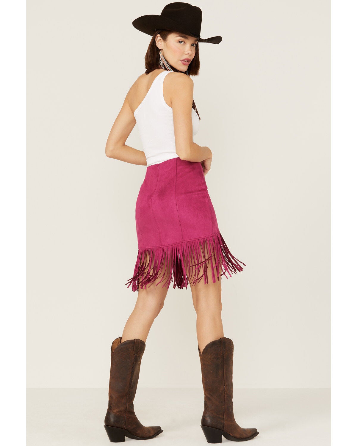 Shyanne Women's Faux Suede Fringe Skirt 
