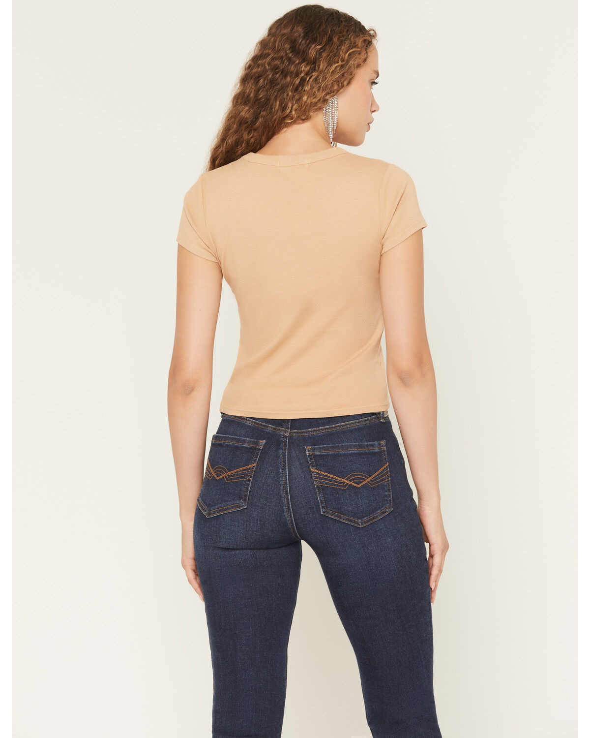 Image #4 - Originality Women's Horse Short Sleeve Baby Tee, Tan, hi-res
