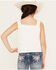 Image #4 - Shyanne Girls' Eyelet Button Front Tank Top, White, hi-res