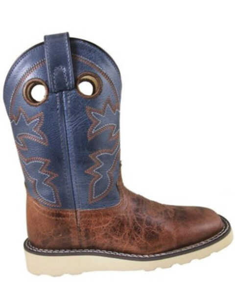 Smoky Mountain Boys' Branson Western Boots - Broad Square Toe, Blue, hi-res