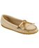 Women's Minnetonka Deerskin Moccasins, Champagne, hi-res