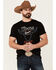 Brew City Beer Gear Men's Coors Banquet Rodeo Neon Graphic Short Sleeve T-Shirt - Black , Black, hi-res