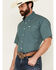 Image #2 - Cinch Men's Geo Print Short Sleeve Button-Down Western Shirt, Teal, hi-res