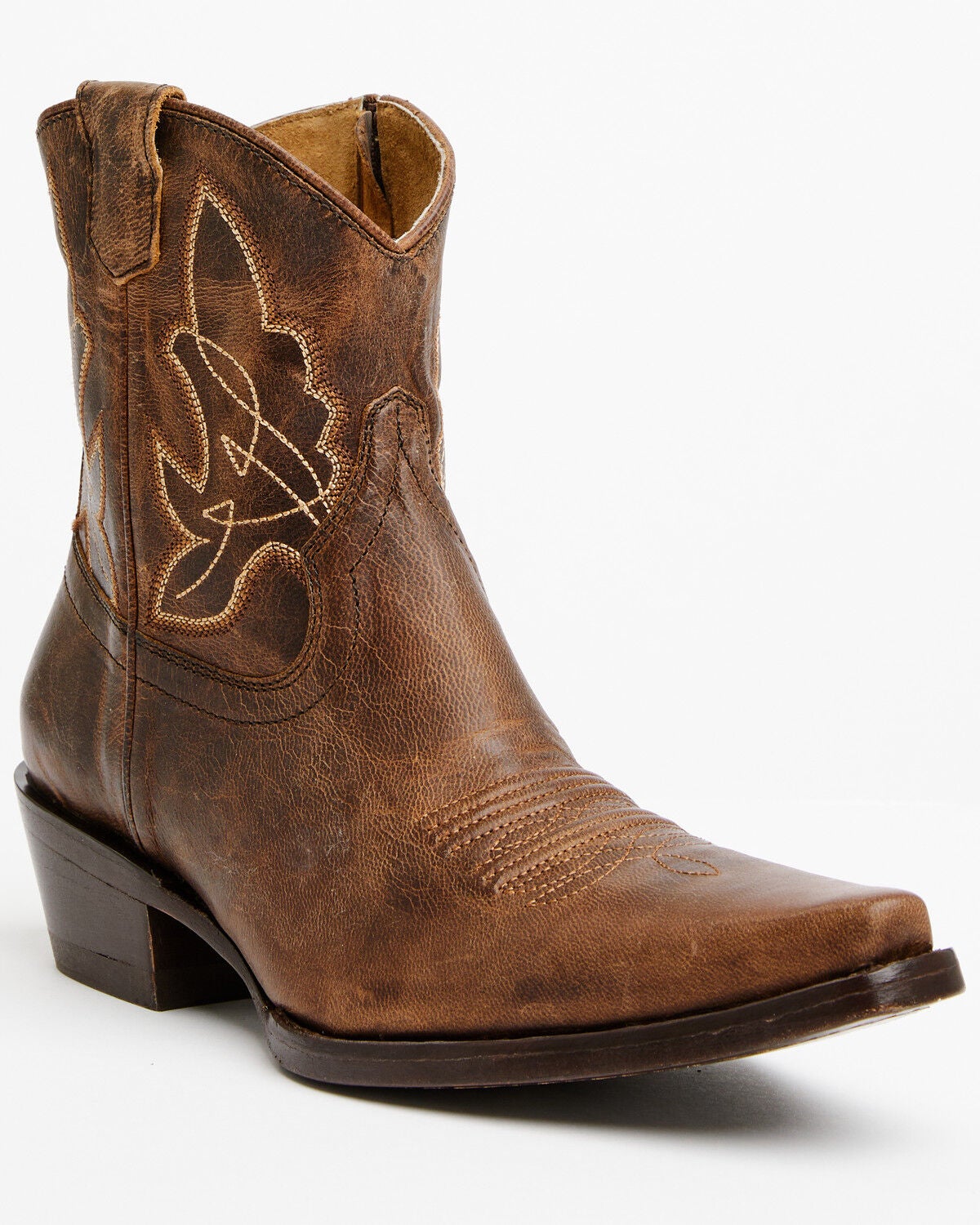 Shyanne Women's Tessa Western Booties - Snip Toe, Brown, hi-res