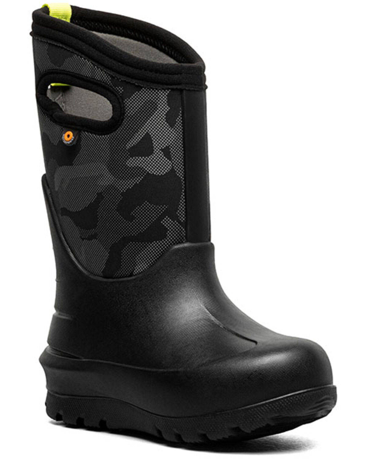 Image #1 - Bogs Boys' Neo Classic Camo Waterproof Boots - Round Toe, Black, hi-res