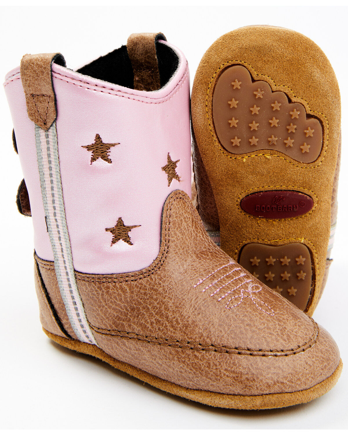 Image #2 - Boot Barn Infant Girls' Lia Poppet Little Star Western Boots - Round Toe, Brown/pink, hi-res