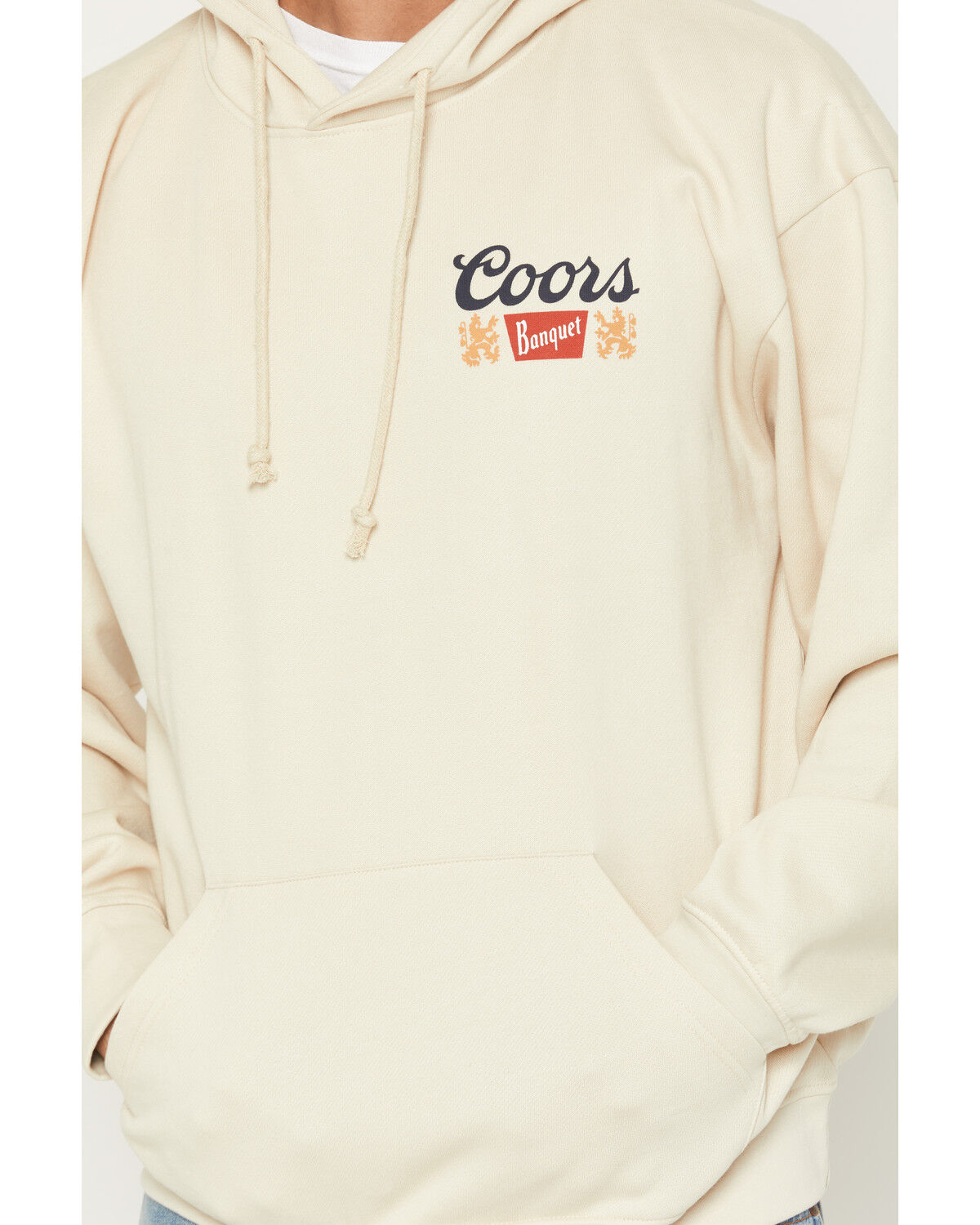 Image #4 - Coors Men's Coors Banquet Rodeo Steerhead Graphic Hooded Sweatshirt, Natural, hi-res