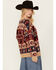 Panhandle Women's Southwestern Print Sweater , Taupe, hi-res
