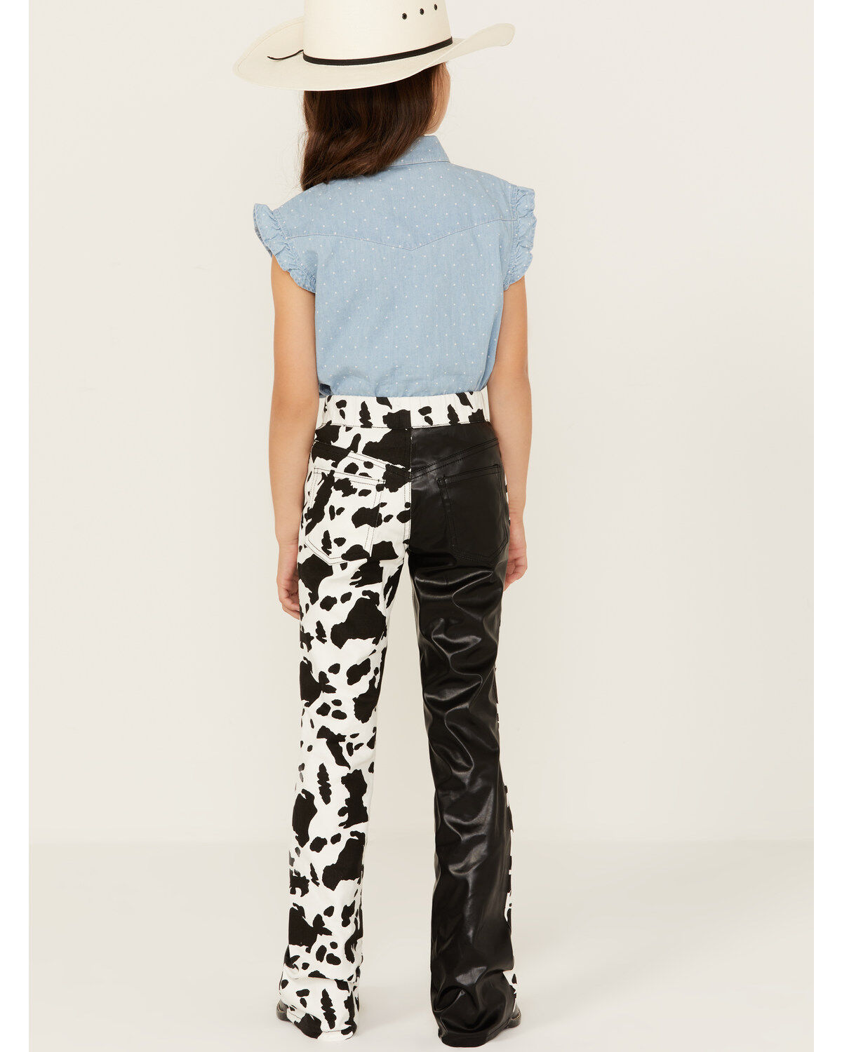 Image #3 - Saints & Hearts Girls' Cow Print Flare Pants, Black, hi-res