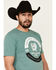 Cinch Men's Heather Green Circle Logo Graphic Short Sleeve T-Shirt , Green, hi-res