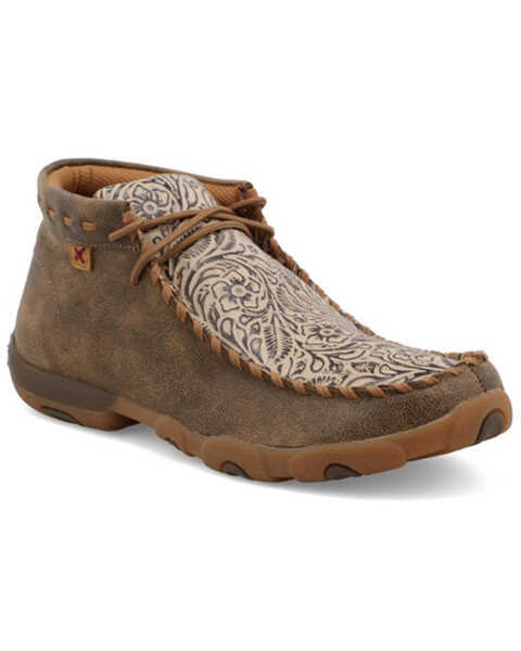 Twisted X Women's Tooled Chukka Driving Mocs, Brown, hi-res