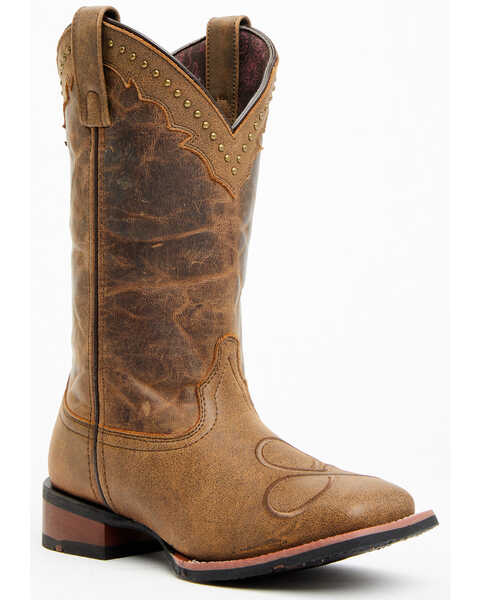 Laredo Women's Wenda Western Boots - Broad Square Toe , Tan, hi-res
