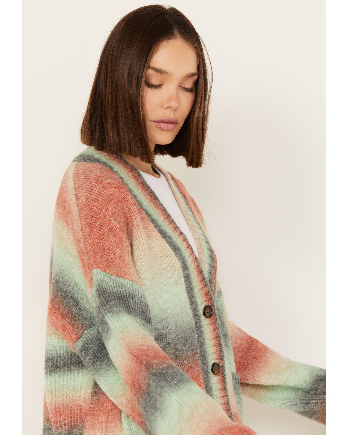 Image #2 - Wrangler Retro Women's Striped Long Sleeve Cardigan, Multi, hi-res