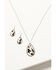 Image #1 - Shyanne Women's Cow Print Long Pendant Necklace and Earring Set, Silver, hi-res