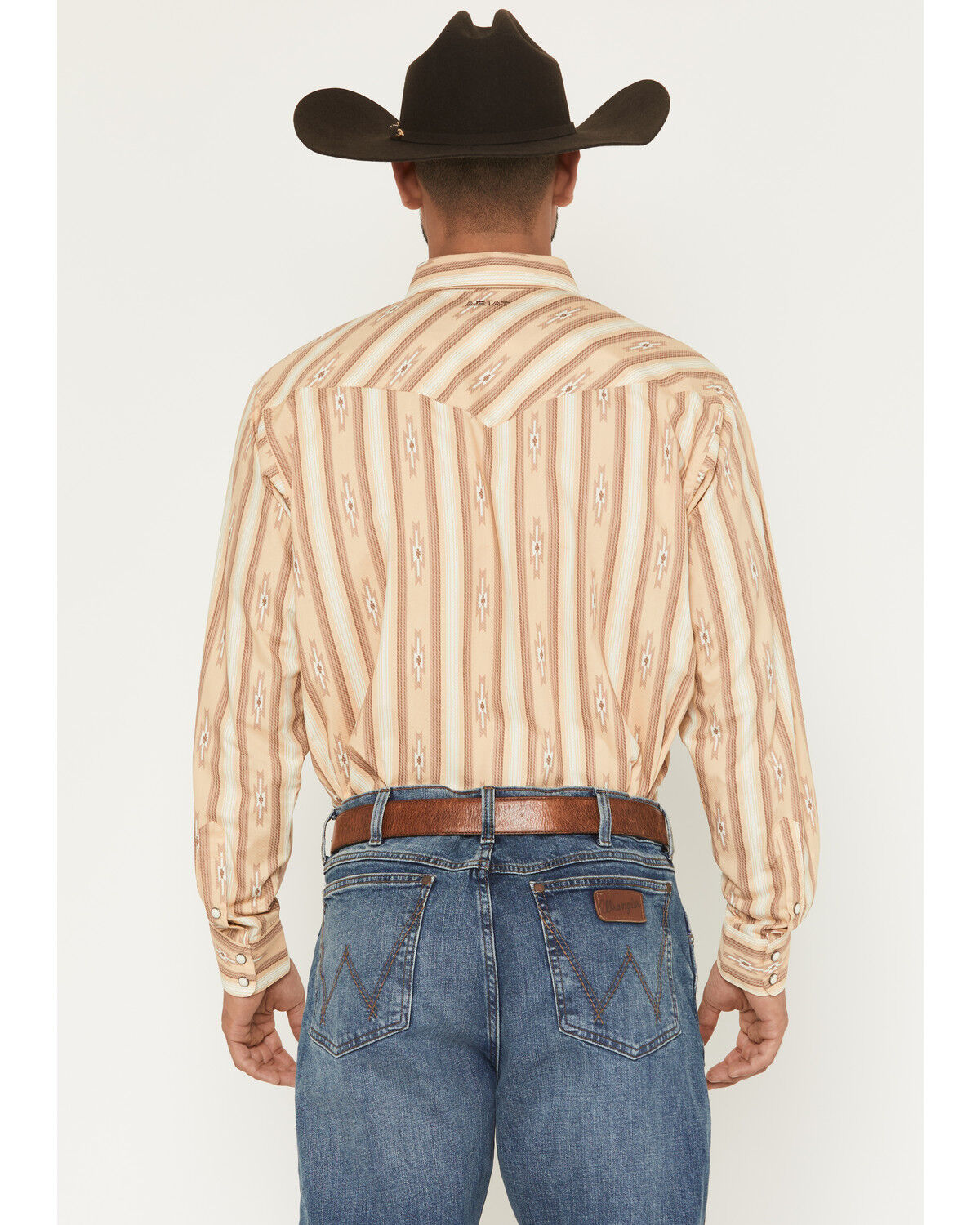 Image #4 - Ariat Men's Tommy Southwestern Print Long Sleeve Snap Western Shirt, Tan, hi-res