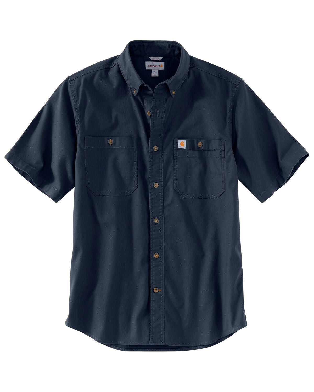 Carhartt Men's Rugged Flex&reg; Rigby Short Sleeve Work Shirt - Tall, Navy, hi-res