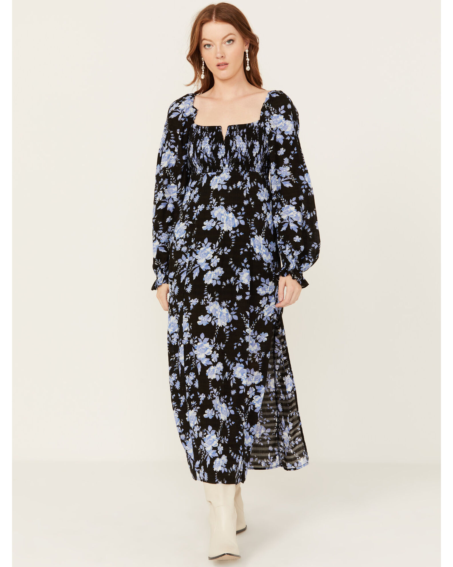 Womens midi long sleeve store dress