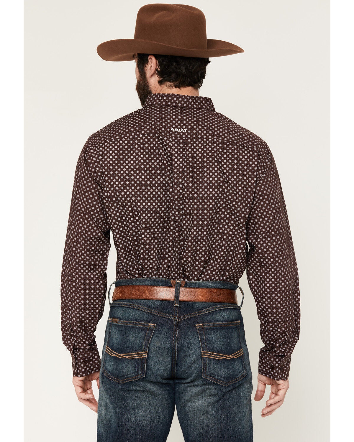 Image #4 - Ariat Men's Constantine Medallion Print Long Sleeve Button-Down Western Shirt, Brown, hi-res