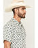 Image #2 - Gibson Trading Co Men's Time Warp Medallion Print Short Sleeve Snap Western Shirt - Tall, Ivory, hi-res