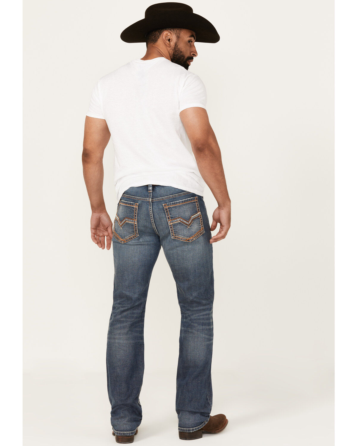 Image #3 - Moonshine Spirit Men's Cantina Wash Decker Slim Straight Stretch Denim Jeans, Medium Wash, hi-res