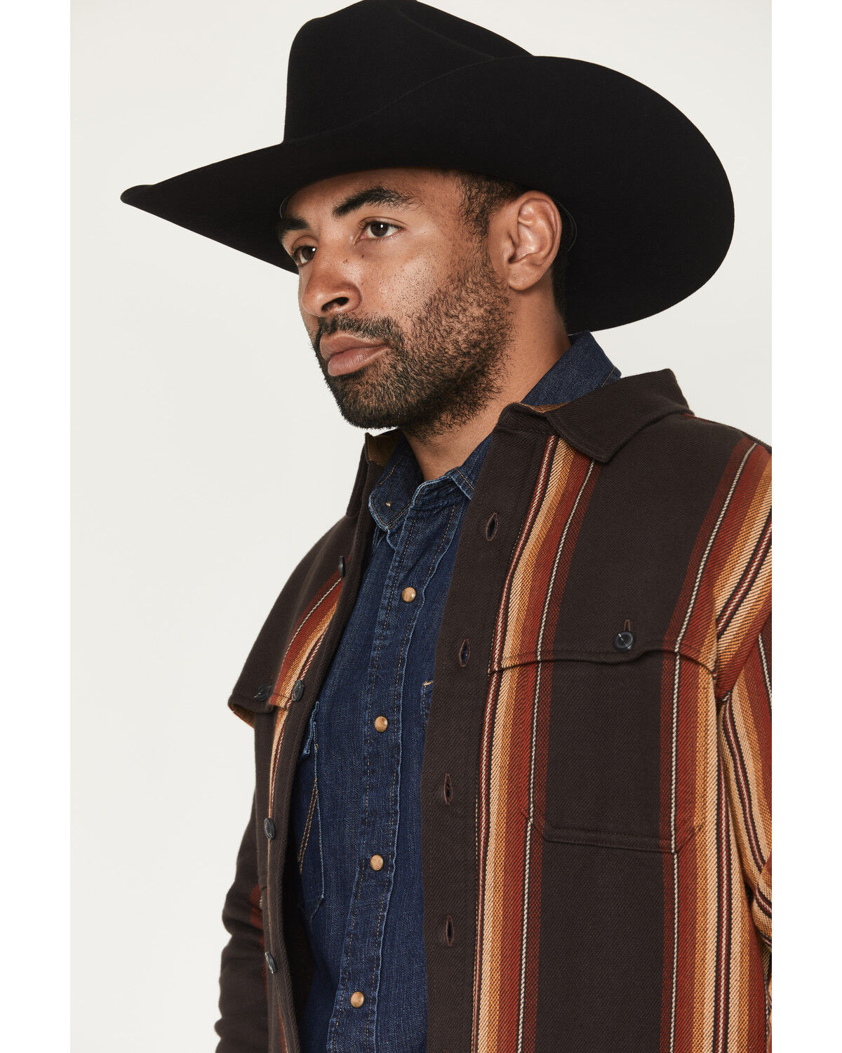 Image #2 - Pendleton Men's Weston Striped Long Sleeve Button-Down Flannel Shirt, Brown, hi-res