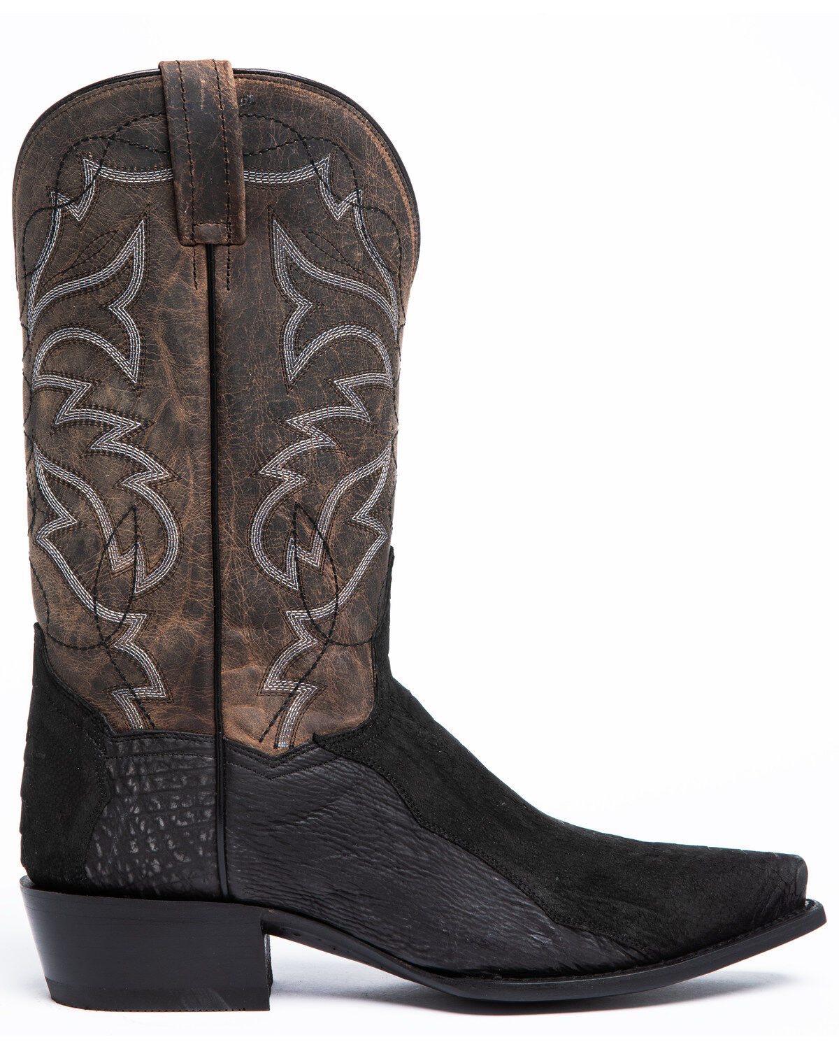 Image #2 - Dan Post Men's Black Ostrich Leg Western Boots - Snip Toe, , hi-res